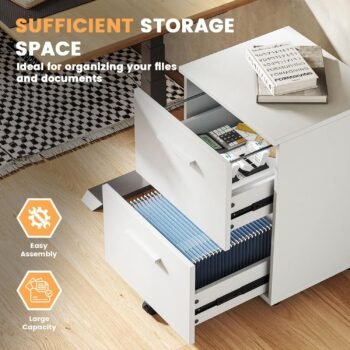 Mobile Pedestal Cabinet - White