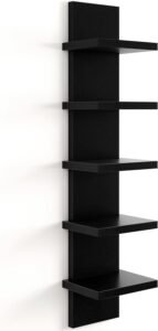 TFG 5 Tier Floating Wall Shelf - Black