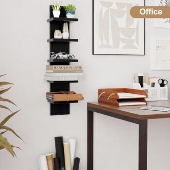 TFG 5 Tier Floating Wall Shelf - Black