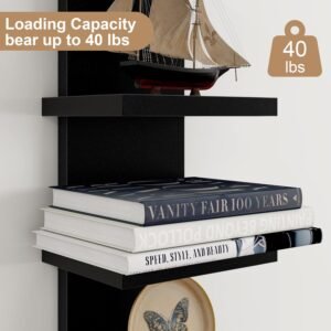 TFG 5 Tier Floating Wall Shelf - Black
