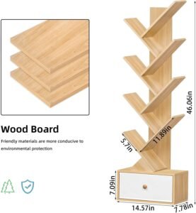 TFG 8 Tier Tree Bookshelf – Natural