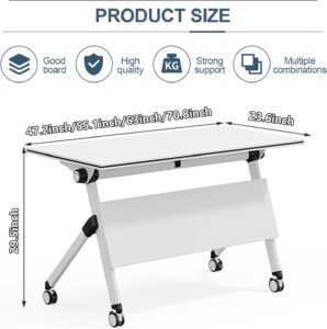 JT20W Folding Conference Table - White