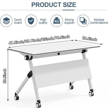 JT20W Folding Conference Table - White