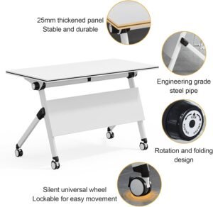 JT20W Folding Conference Table - White