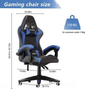 Ergonomic Gaming Chair - Blue Black