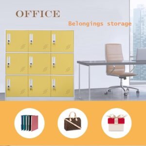 ASHFA 12 Locker Storage Cabinet - Yellow White
