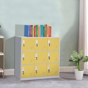 ASHFA 12 Locker Storage Cabinet - Yellow White