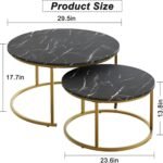 Modern Nesting Coffee Tables in Black Marble