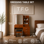 Lavin Wooden Vanity Makeup Desk Set (Brown) – Upper Hill Setup