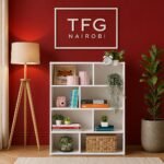 TFG111-4 White Mini Bookshelf Lifestyle Shot in Lavington Nairobi