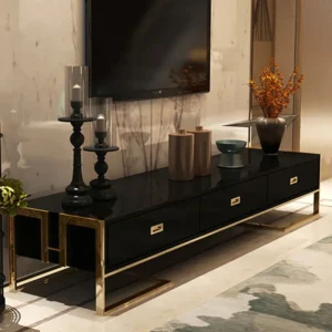 JOCISE TV Stand – Black Gold