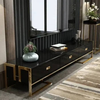 JOCISE TV Stand – Black Gold