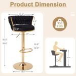 VC12B Black Velvet Bar Stool with Gold Base in Gatundu Road Nairobi