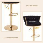 VC12B Black Velvet Bar Stool with Gold Base in Gatundu Road Nairobi