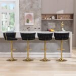 VC12B Black Velvet Bar Stool with Gold Base in Gatundu Road Nairobi