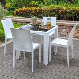 AONDO-76 Patio Dining Set (White)