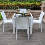 AONDO-76 Patio Dining Set (White)