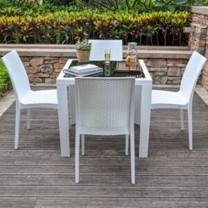 AONDO-76 Patio Dining Set (White)