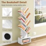 TFG 6-Tier Tree Bookshelf (White + Light Strip)
