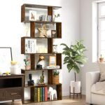 TFG 6-Tier S-Shaped Bookshelf (Rustic Brown)