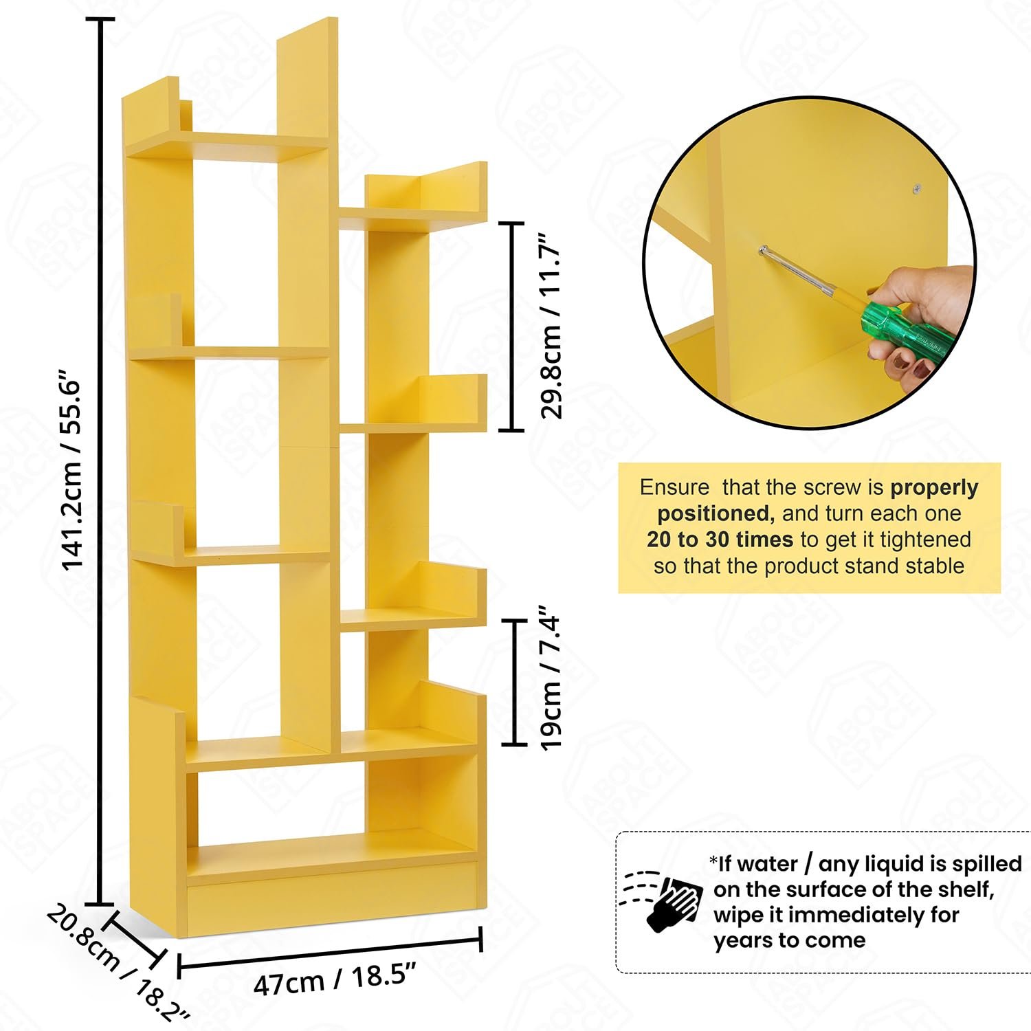 BEVERLY T8 Bookshelf (Yellow) 002 BEVERLY T8 Bookshelf (Yellow)