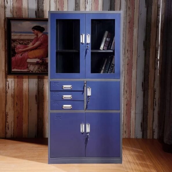 Filing Cabinet with Safebox (Blue + Gray)