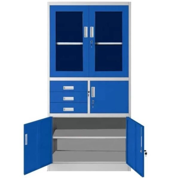 Filing Cabinet with Safebox (Blue + Gray)