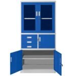 Filing Cabinet with Safebox (Blue + Gray)