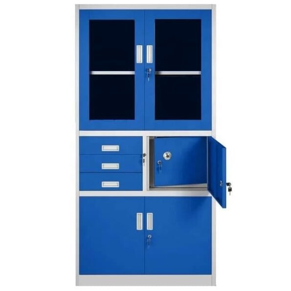 Filing Cabinet with Safebox (Blue + Gray)