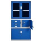 Filing Cabinet with Safebox (Blue + Gray)