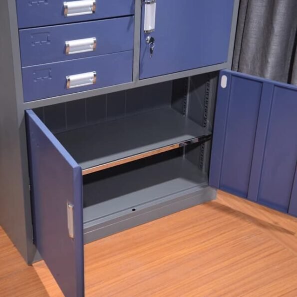 Filing Cabinet with Safebox (Blue + Gray)
