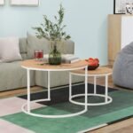 KETCH T15 Nesting Coffee Tables (White + Oak) 003