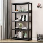 LynnBolly 5-Tier Metallic Bookshelf (Black)