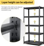 LynnBolly 5-Tier Metallic Bookshelf (Black)