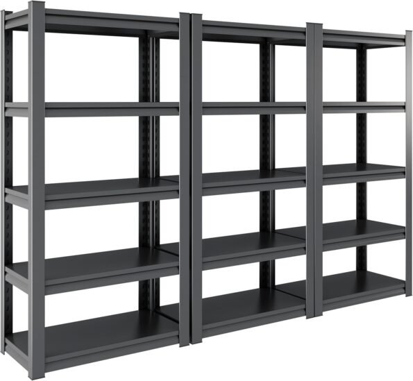 LynnBolly 5-Tier Metallic Bookshelf (Black)
