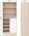 ROZZARIO Bookscase (Beech + White) 001