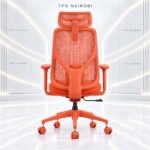 Sunset Orange Executive Ergonomic Mesh Chair Front View – Westlands Nairobi