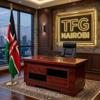 5212 1.2M Executive Office Desk in a luxury office setting in Upper Hill, Nairobi, by The Furniture Guys Nairobi.
