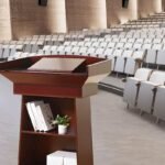 H55 Podium Stand (Mahogany) 001