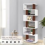 KHAN 6T S-Shaped Bookshelf (White + Natural) 001
