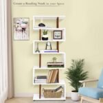 KHAN 6T S-Shaped Bookshelf (White + Natural) 001