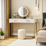 MORAA F96 Console Table (White + Gold) 001