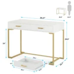 MORAA F96 Console Table (White + Gold) 001