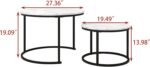 NARA T71 Nesting Coffee Tables (Gray Marble + Black) 001
