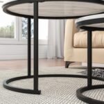 NARA T71 Nesting Coffee Tables (Gray Marble + Black) 001