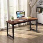 TFG 140CM Executive Computer Table (Teak + Black) 004