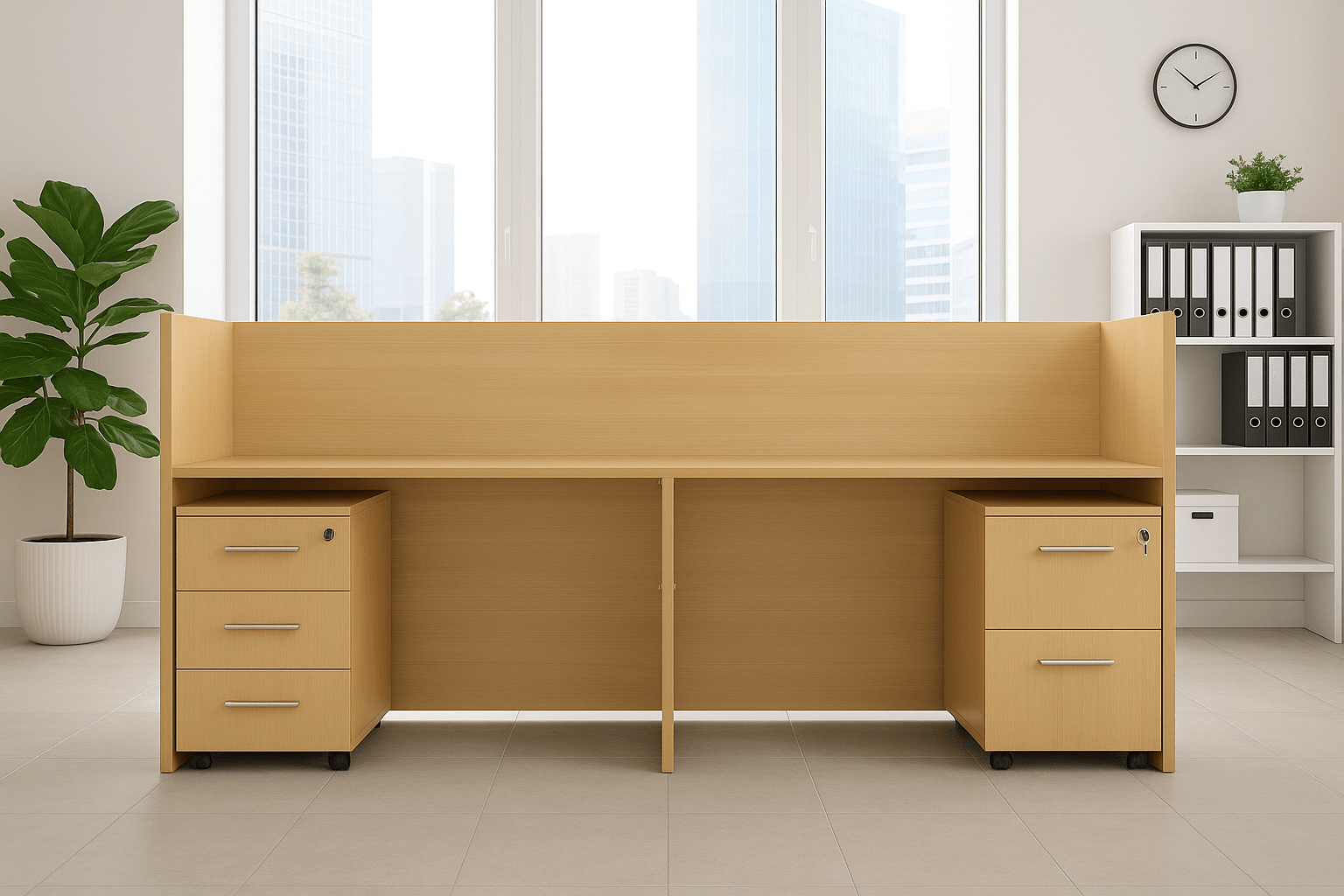 TSE D35 Reception Desk (Beech) 001 TSE D35 Reception Desk (Beech)