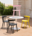 VALDIVIA LD27 Round Table + 4 Nordic Plastic Chairs 001