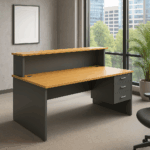 WALT 140CM Reception Desk (Gray + Beech)