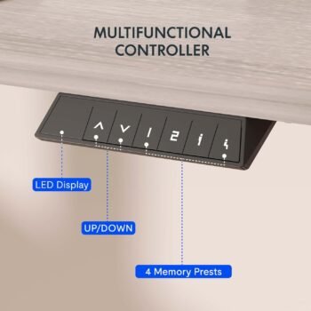 Multifunctional smart controller for FlexiSpot EN1GW electric standing desk featuring a digital LED height display, smooth up/down buttons, and 4 programmable memory presets.
